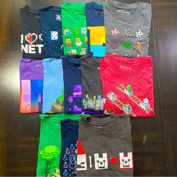 RARE Kids Minecraft T-shirt Bundle 13 pieces Mine Chest Exclusive Size YS/S - Picture 4 of 16